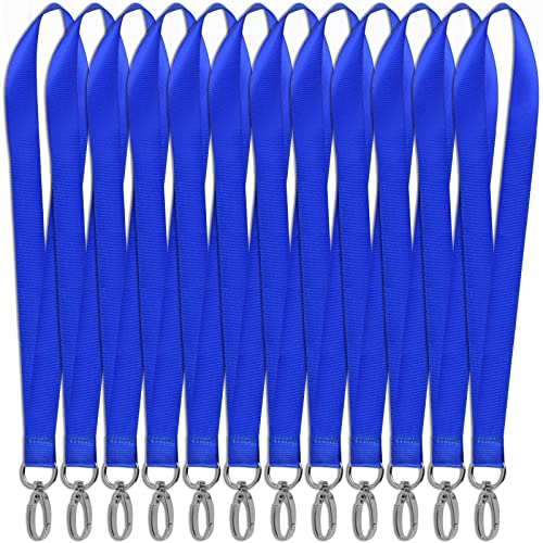 12 Stück Schlüsselband Blau Umhängeband mit Sicherheitsverschluss 45cm Universal Neck Strap Lanyard für Mitarbeiter Studenten Ausweishalter Schlüssel (Blau) von Chstarina
