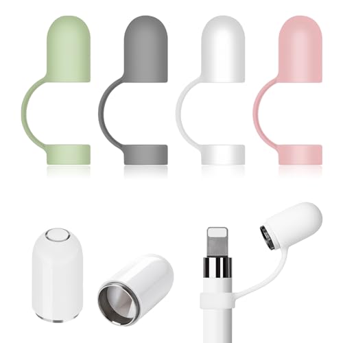 Chstarina 6 Stück Pencil Kappe, 2 Stück Weiß Magnetische Ersatzkappe+4 Silikon Kappenhalter, Magnetische Kappe Kompatibel für Apple Pencil 1. Generation Chstarina 6 Stück Pencil Kappe, 2 Stück Weiß Magnetische Ersatzkappe+4 Silikon Kappenhalter, Magnetische Kappe Kompatibel für Apple Pencil 1. Generation von Chstarina
