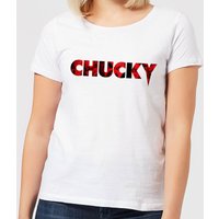 Chucky  Logo  Damen T-Shirt - Weiß - L von Chucky