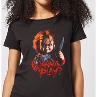 Chucky  Wanna Play? Damen T-Shirt - Schwarz - L von Chucky