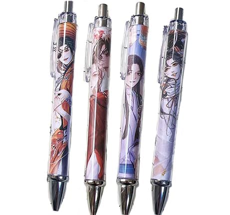 Chukamalilayi Anime Tian Guan Ci Fu Gel Ink Pen 0.5 Xie lian Kugelschreiber Hua Cheng Stift Bürobedarf für Erwachsene Studenten (Set D (4 Stück)) von Chukamalilayi