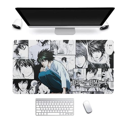 Chukamalilayi Death Note Mauspad, Anime-Mauspad, leicht, Yagami/L/Ryuuku, bedruckt, Gaming-Computer, Tastatur, Laptop-Matte, wasserabweisend, Mauspad für Büro, Studenten, Desktop (1, 80 x 30 cm) von Chukamalilayi