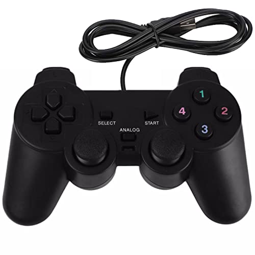 USB Gamepad Kabelgebundene Spielcontroller für PC/Raspberry Pi Fernbedienung Plug and Play Doppelschock Gaming Joypad Joystick für Desktop Laptop PC(Windows 11/10/8/7) & Roblox/Steam/RetroPie/RecalBox von Chushane