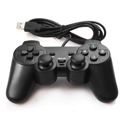USB Gamepad Kabelgebundene Spielcontroller für PC/Raspberry Pi Fernbedienung Plug and Play Doppelschock Gaming Joypad Joystick für Desktop Laptop PC(Windows 11/10/8/7) & Roblox/Steam/RetroPie/RecalBox von Chushane