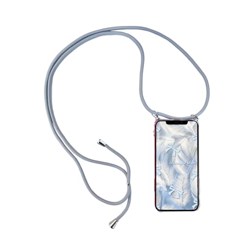 Handyhülle mit Kette für Huawei P8 Lite 2017/Honor 8 Lite, Transparent, Umhängeband mit Kordel (Grau, for Huawei P8 Lite 2017/Honor 8 Lite) von Chyinsist
