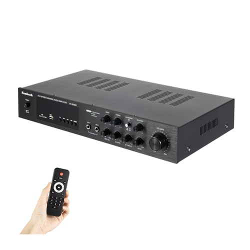 HiFi Verstärker 5K Bluetooth 600W Stereo Audioverstärker, 4.2 FM/AM-Radio Leistungsverstärk mit Fernbedienung&LED, Car Audio Verstärker Amplifier Vollverstärker mit 2 Mikrofoneingang Echo von Chynalys