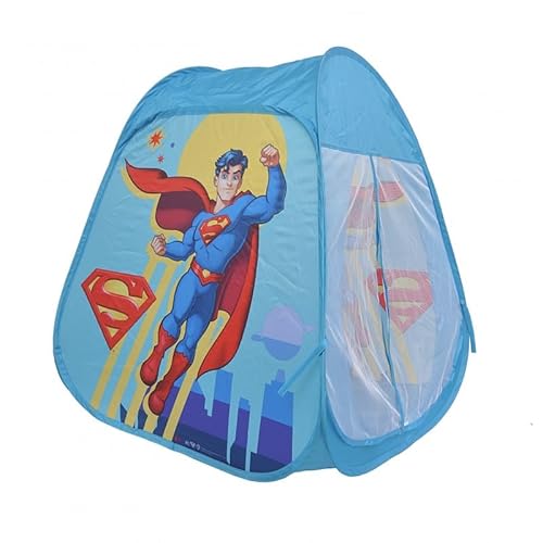 Ciao - Superman DC Comics Spielzelt (80 x 80 x 90 cm), zusammenklappbar mit Pop-Up-Öffnung, Farbe: Hellblau, Rot, Gelb, One Size, E7215 von Ciao