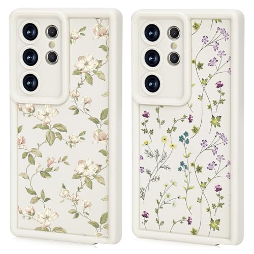 Ciciber Ttusy 2 Stück Hülle für Samsung Galaxy S22 Ultra Handyhülle Weiß Silikon mit Muster Blumen Matte Case Stoßfest Dünn Ästhetik Frauen Mädchen Weich TPU Schutzhülle Tasche für Samsung S22 Ultra Ciciber Ttusy 2 Stück Hülle für Samsung Galaxy S22 Ultra Handyhülle Weiß Silikon mit Muster Blumen Matte Case Stoßfest Dünn Ästhetik Frauen Mädchen Weich TPU Schutzhülle Tasche für Samsung S22 Ultra von Ciciber Ttusy