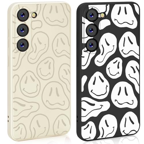 Ciciber Ttusy 2 Stück Hülle für Samsung Galaxy S23 Handyhülle Weiß Silikon mit Muster Lächelndes Gesicht Matte Case Stoßfest Dünn Ästhetik Frauen Mädchen Weich TPU Schutzhülle für Samsung S23 Ciciber Ttusy 2 Stück Hülle für Samsung Galaxy S23 Handyhülle Weiß Silikon mit Muster Lächelndes Gesicht Matte Case Stoßfest Dünn Ästhetik Frauen Mädchen Weich TPU Schutzhülle für Samsung S23 von Ciciber Ttusy