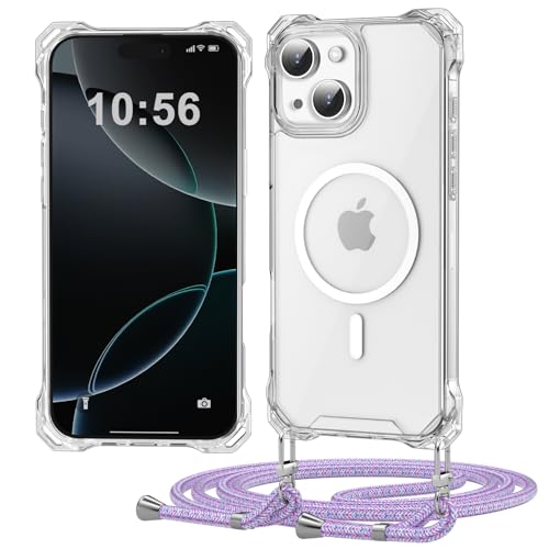 Ciciber Ttusy Handykette Hülle für iPhone 15 mit Band, Magsafe PC Zurück Schutzhülle HandyHülle mit Kordel zum Umhängen Necklace Hülle für iPhone 15 - Lila Regenbogen Ciciber Ttusy Handykette Hülle für iPhone 15 mit Band, Magsafe PC Zurück Schutzhülle HandyHülle mit Kordel zum Umhängen Necklace Hülle für iPhone 15 - Lila Regenbogen von Ciciber Ttusy