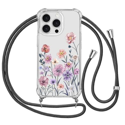 Ciciber Ttusy Handykette Hülle für iPhone 16 Pro mit Band, Stoßfest Durchsichtig Muster Blumen Case Weiches Silikon Schutzhülle mit Kordel zum Umhängen Necklace HandyHülle für iPhone 16 Pro, 04 Ciciber Ttusy Handykette Hülle für iPhone 16 Pro mit Band, Stoßfest Durchsichtig Muster Blumen Case Weiches Silikon Schutzhülle mit Kordel zum Umhängen Necklace HandyHülle für iPhone 16 Pro, 04 von Ciciber Ttusy