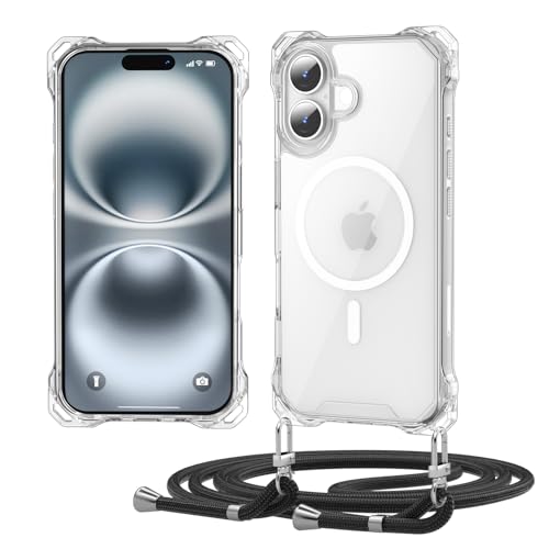 Ciciber Ttusy Handykette Hülle für iPhone 16 mit Band, Magsafe PC Zurück Schutzhülle HandyHülle mit Kordel zum Umhängen Necklace Hülle für iPhone 16 - Schwarz Ciciber Ttusy Handykette Hülle für iPhone 16 mit Band, Magsafe PC Zurück Schutzhülle HandyHülle mit Kordel zum Umhängen Necklace Hülle für iPhone 16 - Schwarz von Ciciber Ttusy