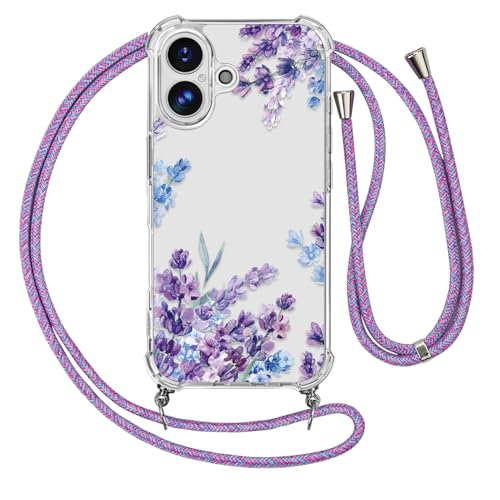 Ciciber Ttusy Handykette Hülle für iPhone 16 mit Band, Stoßfest Durchsichtig Muster Blumen Case Weiches Silikon Schutzhülle mit Kordel zum Umhängen Necklace HandyHülle für iPhone 16, 01 Ciciber Ttusy Handykette Hülle für iPhone 16 mit Band, Stoßfest Durchsichtig Muster Blumen Case Weiches Silikon Schutzhülle mit Kordel zum Umhängen Necklace HandyHülle für iPhone 16, 01 von Ciciber Ttusy