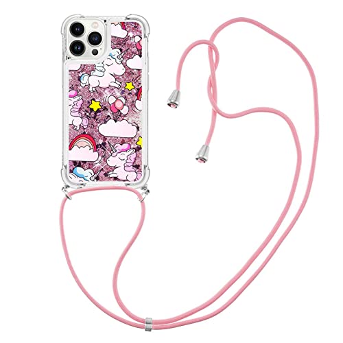 Ciciber Ttusy Handykette für iPhone 15 Pro Max Hülle mit Band, Handyhülle iPhone 15 Pro Max mit Kette Glitzer Transparent Bumper Schutzhülle mit Kordel zum Umhängen, Treibsand Necklace Hülle, Einhorn Ciciber Ttusy Handykette für iPhone 15 Pro Max Hülle mit Band, Handyhülle iPhone 15 Pro Max mit Kette Glitzer Transparent Bumper Schutzhülle mit Kordel zum Umhängen, Treibsand Necklace Hülle, Einhorn von Ciciber Ttusy