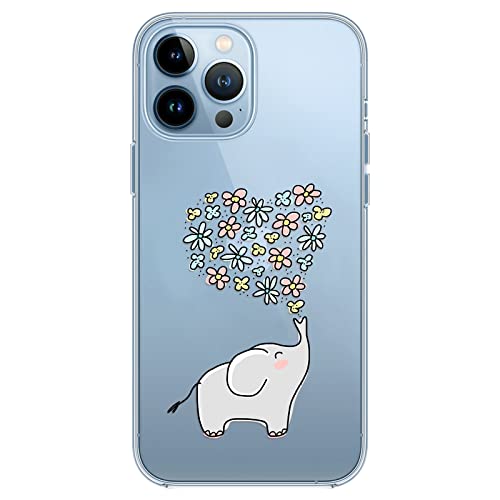 Kristallklar Handyhülle Kompatibel mit iPhone 13 Pro Max Hülle, Schlank Weich Flexibel Dünne Klar Silikon Hülle, Cover Transparent mit Motiv Blumen Schützt vor Stößen Case 6,7 Zoll - Elefant und Blume Kristallklar Handyhülle Kompatibel mit iPhone 13 Pro Max Hülle, Schlank Weich Flexibel Dünne Klar Silikon Hülle, Cover Transparent mit Motiv Blumen Schützt vor Stößen Case 6,7 Zoll - Elefant und Blume von Ciciber Ttusy
