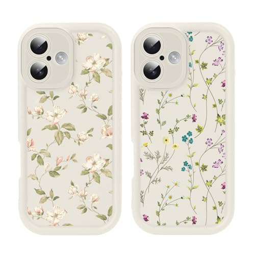Ciciber 2 Stück Handyhülle für iPhone 16 Hülle Silikon mit Muster Blumen Matte Case Stoßfest Dünn Ästhetik Frauen Mädchen Weich TPU Schutzhülle Tasche für iPhone 16 6.1" Ciciber 2 Stück Handyhülle für iPhone 16 Hülle Silikon mit Muster Blumen Matte Case Stoßfest Dünn Ästhetik Frauen Mädchen Weich TPU Schutzhülle Tasche für iPhone 16 6.1" von Ciciber
