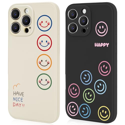 Ciciber 2 Stück Handyhülle für iPhone 16 Pro Hülle Silikon mit Muster Lächelndes Gesicht Matte Case Stoßfest Dünn Ästhetik Frauen Mädchen Weich TPU Schutzhülle Tasche für iPhone 16 Pro 6.3" Ciciber 2 Stück Handyhülle für iPhone 16 Pro Hülle Silikon mit Muster Lächelndes Gesicht Matte Case Stoßfest Dünn Ästhetik Frauen Mädchen Weich TPU Schutzhülle Tasche für iPhone 16 Pro 6.3" von Ciciber