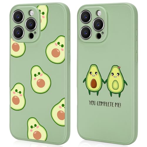 Ciciber 2 Stück Hülle für iPhone 16 Pro Handyhülle Silikon mit Muster Avocado Matte Case Stoßfest Dünn Ästhetik Frauen Mädchen Weich TPU Schutzhülle Tasche für iPhone 16 Pro 6.3" von Ciciber