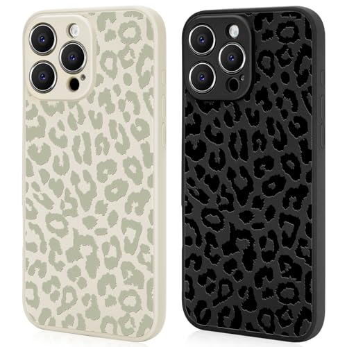 Ciciber 2 Stück Hülle für iPhone 16 Pro Max Handyhülle Silikon mit Muster Leopard Matte Case Stoßfest Dünn Ästhetik Frauen Mädchen Weich TPU Schutzhülle Tasche für iPhone 16 Pro Max 6.9" von Ciciber