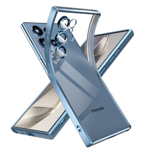 Ciciber Handyhülle für Samsung Galaxy S23 Ultra Hülle mit Integrierter Kameraschutz, Durchsichtig Dünn Schutzhülle Weiches Transparente Silikon Stoßfest Case für Galaxy S23 Ultra 5G 6.8"-Blau von Ciciber