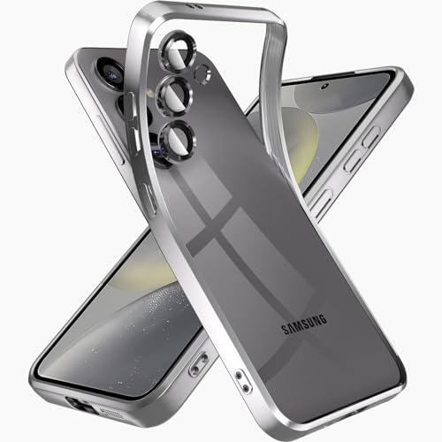Ciciber Handyhülle für Samsung Galaxy S24 Plus Hülle mit Integrierter Kameraschutz, Durchsichtig Dünn Schutzhülle Weiches Transparente Silikon Stoßfest Case für Galaxy S24 Plus 5G 6.7"-Silbergrau von Ciciber