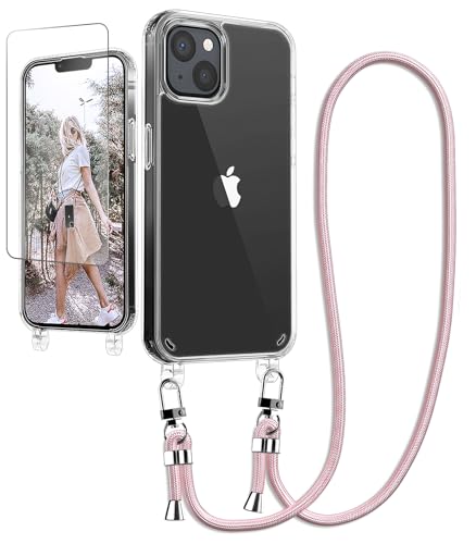 Ciciber Handykette Hülle für iPhone 15 Handyhülle mit Band und Schutzfolie, Transparent Case mit Schnur zum Umhängen Kordel Necklace Hülle Schutzhülle für iPhone 15 6.1", roségold Ciciber Handykette Hülle für iPhone 15 Handyhülle mit Band und Schutzfolie, Transparent Case mit Schnur zum Umhängen Kordel Necklace Hülle Schutzhülle für iPhone 15 6.1", roségold von Ciciber