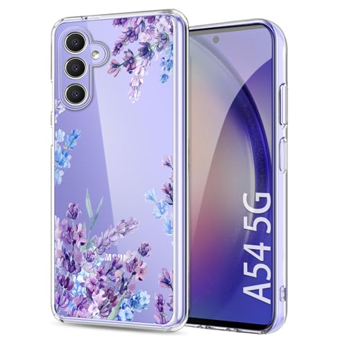 Ciciber Samsung Galaxy A54 5G Hülle, Ultra Dünne Transparent TPU Handyhülle für Samsung A54,Slim Fit Stoßfest Schutzhülle Galaxy A54 Case Cover mit Lavendel Blumen Motiv von Ciciber
