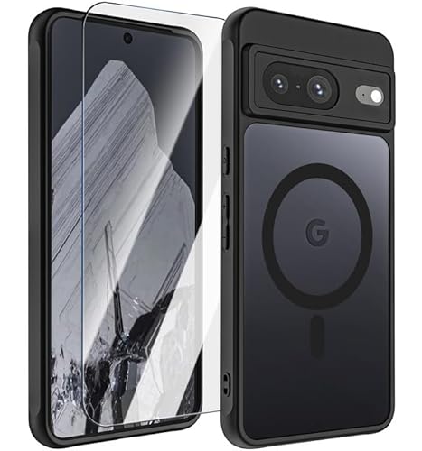 Ciciber für Google Pixel 8 Hülle für MagSafe, Magnetische Handyhülle Pixel 8 Matte Transluzente Anti-Fingerabdruck Kratzfest Schutzhülle Stoßfest TPU Cover für Pixel 8 6,2 Zoll -Schwarz von Ciciber