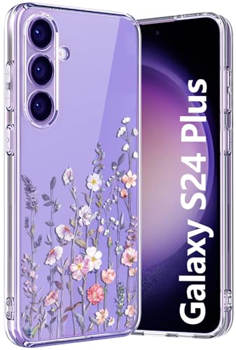 Ciciber für Samsung Galaxy S24 Plus Hülle, Transparent Handyhülle für Samsung S24 Plus Dünn Mädchen Muster Stoßfest Schutzhülle Galaxy S24 Plus Case TPU Cover mit Blumenstrauch Motiv von Ciciber