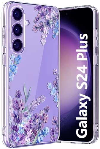 Ciciber für Samsung Galaxy S24 Plus Hülle, Transparent Handyhülle für Samsung S24 Plus Dünn Mädchen Muster Stoßfest Schutzhülle Galaxy S24 Plus Case TPU Cover mit Lavendel Blumen Motiv von Ciciber