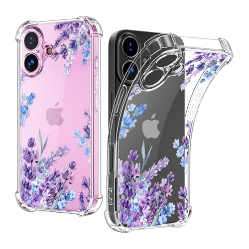 Ciciber für iPhone 16 Hülle, Transparent Handyhülle für iPhone 16 Dünn Mädchen Muster Stoßfest Schutzhülle iPhone 16 Case TPU Cover mit Lavendel Blumen Motiv Ciciber für iPhone 16 Hülle, Transparent Handyhülle für iPhone 16 Dünn Mädchen Muster Stoßfest Schutzhülle iPhone 16 Case TPU Cover mit Lavendel Blumen Motiv von Ciciber