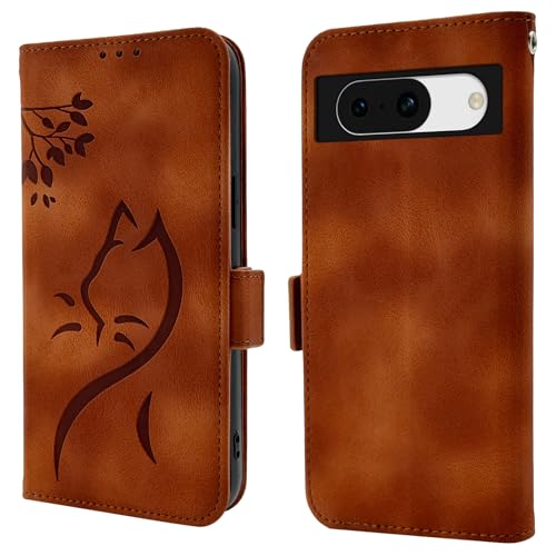 Cicili Handyhülle für Google Pixel 8A Hülle Leder Ständer Kartenfach Schutzhülle mit Magnetisch Klapphülle Google Pixel 8A Wallet Flip Case Cover Tasche Braun von Cicili