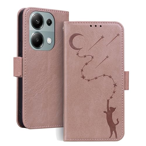 Cicili Handyhülle für Xiaomi Redmi Note 13 Pro 4G Hülle Schutzhülle Ständer Kartenfächer Stoßfeste Klapphülle,Redmi Note 13 Pro 4G Wallet Flip Case Cover Tasche Rosa von Cicili