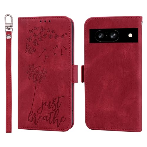 Cicili Hülle Kompatibel mitGoogle Pixel 8 6.2" Klappbar Stoßfestes PU Leder Flip Brieftasche Handyhülle mit Kartenfächern und Standfunktion Eingebaute Magnetisch Handytasche - Rot von Cicili
