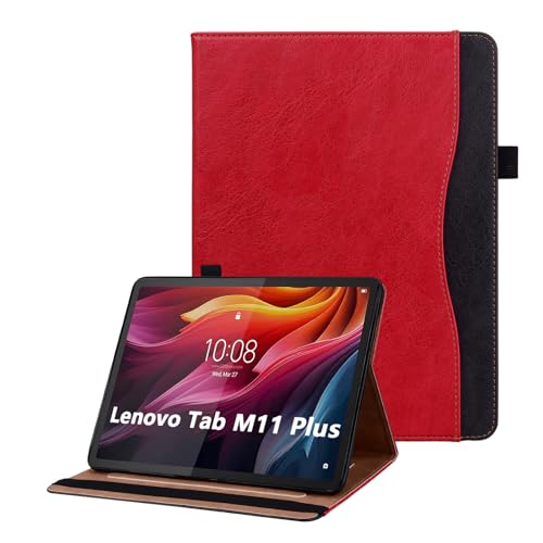 Cicili Hülle für Lenovo Tab M11 Plus/Lenovo Tab K11 Plus 11.4 Zoll 2024 Folio Schutzhülle mit Tasche Ständer PU Lederhülle Flip Case Cover für Tab K11 Plus Tablette,Rot von Cicili
