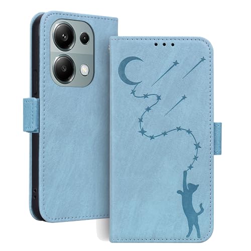 Cicili Handyhülle für Xiaomi Redmi Note 13 Pro 4G Hülle Schutzhülle Ständer Kartenfächer Stoßfeste Klapphülle,Redmi Note 13 Pro 4G Wallet Flip Case Cover Tasche Blau von Cicili