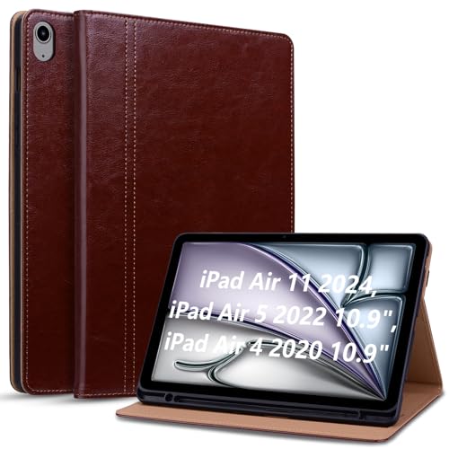 Cicili Hülle für iPad Air 11 Zoll M3/M2, iPad Air 7/6/5/4 Hülle (2025/2024/2022/2020) 10,9 Zoll Case,mit Stifthalter, Abdeckung mit Auto Schlafen/Wachen Ständer Tablet Schutzhülle,Braun von Cicili
