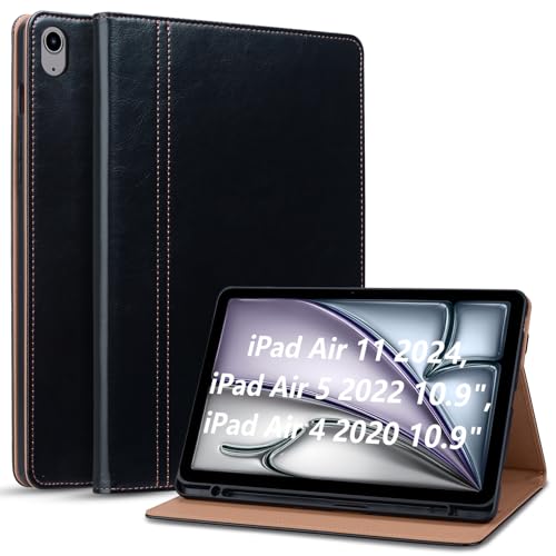 Cicili Hülle für iPad Air 11 Zoll M3/M2, iPad Air 7/6/5/4 Hülle (2025/2024/2022/2020) 10,9 Zoll Case,mit Stifthalter, Abdeckung mit Auto Schlafen/Wachen Ständer Tablet Schutzhülle,Schwarz von Cicili