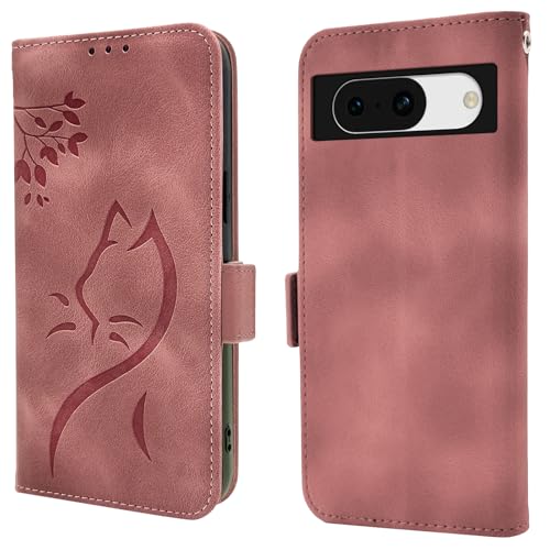 Cicili Handyhülle für Google Pixel 8A Hülle Leder Ständer Kartenfach Schutzhülle mit Magnetisch Klapphülle Google Pixel 8A Wallet Flip Case Cover Tasche Rosa von Cicili