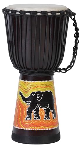 20cm Djembe Bongo Drum Trommel für kleine Kinder Handarbeit mit einen Elefanten Bemalt (Klein Kinder 2-3 Jahre) von Ciffre