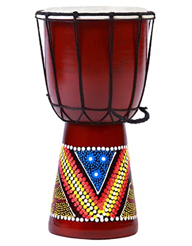 30cm Kinder Djembe Trommel Bongo Drum Holz Bunt Bemalt von Ciffre