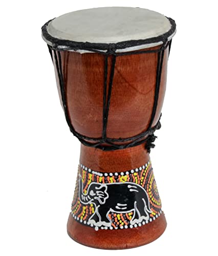 30cm Kinder Djembe Trommel Bongo Drum Holz Bunt Elefant von Ciffre