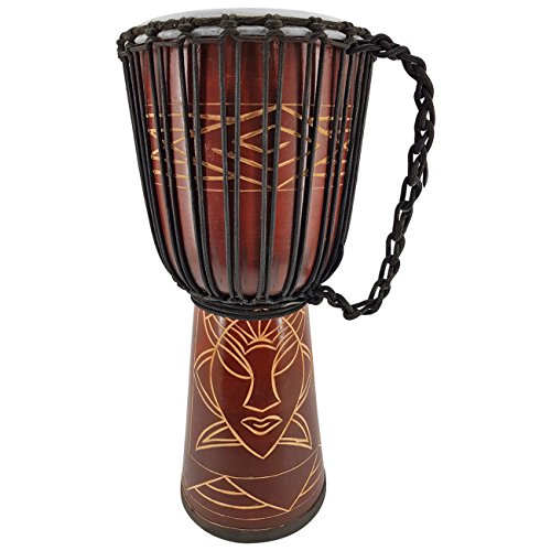30cm Profi Djembe Trommel Bongo Drum Buschtrommel Percussion Afrika Schnitzerei - (Für Kinder im Kindergarten Alter) von Ciffre