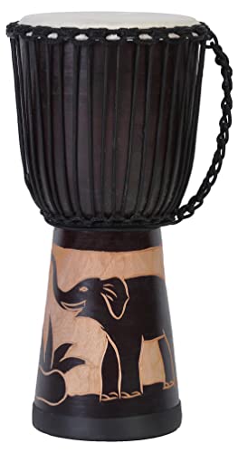 30cm Profi Djembe Trommel Bongo Drum Darbuka Buschtrommel Kinder Elefant Motiv von Ciffre