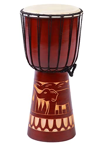 40cm Djembe Trommel Bongo Elefant Geschnitzt Anfänger Kinder Guter Klang von Ciffre