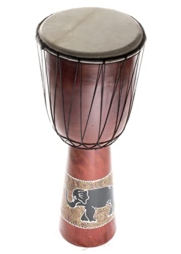 50cm Djembe Trommel Bongo Holztrommel Drum Darbuka Guter Klang Elefant Bemalt von Ciffre