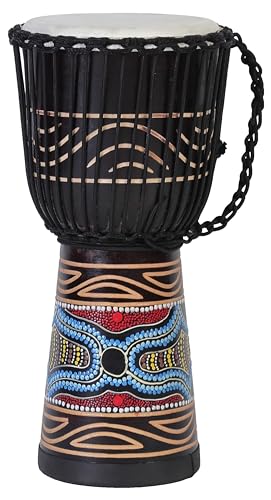 50cm Profi Djembe Trommel Bongo Drum Buschtrommel Percussion Motiv Buntes Muster Afrika Art - (Sehr gutes Instrument für Damen und Jugendliche guter Bass) von Ciffre