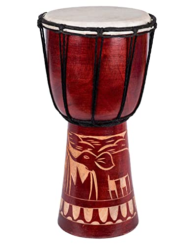 Ciffre 60cm Große Djembe Trommel Bongo Drum Elefant Braun Fair Trade Top Klang von Ciffre