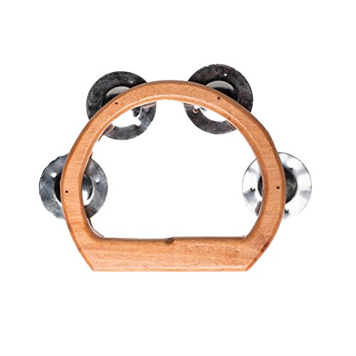 Tamburin Schellenring Schellenkranz Tambourin Mahagoni Holz Handarbeit Bali R74 von Ciffre