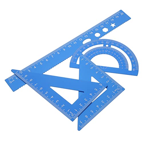 Ciieeo 1 Schachtel Lineal Quadratisch Herrscher Werkzeug Schreibwaren Professioneller Geometrie-winkelmesser Kinder Zeichnen Briefpapier Aluminiumlegierung Präzision Vierteiliges Set Büro von Ciieeo